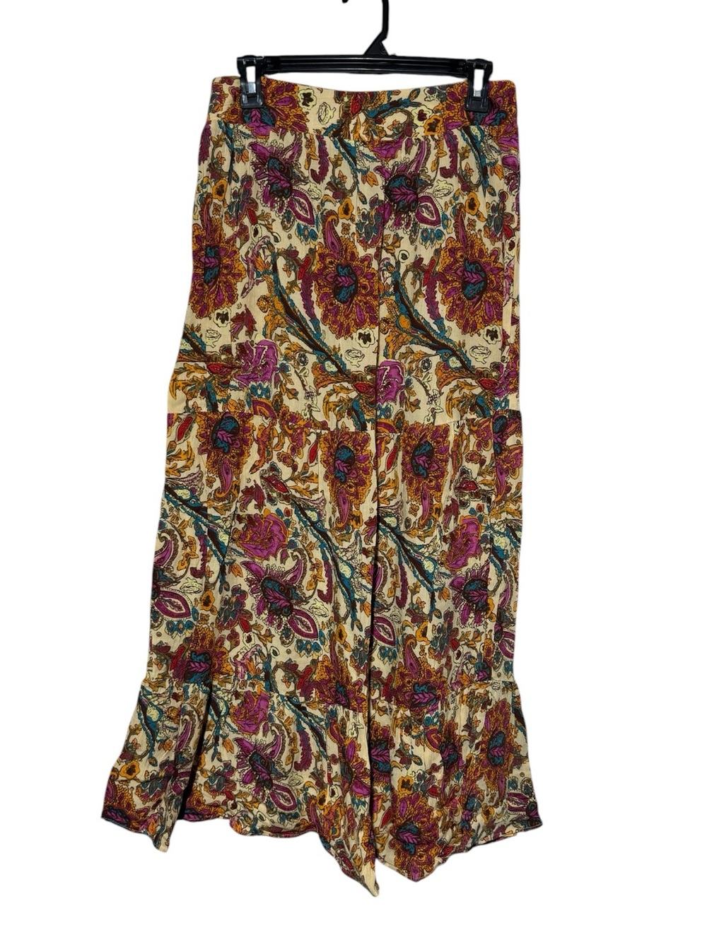 Jessica Simpson Floral Maxi Skirt Size Medium Tiered Boho Hippie Smocked Gypsy